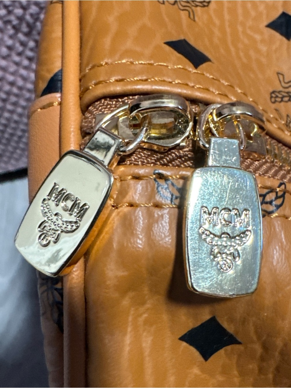 Monogram Cognac Logo Duffel Bag - Picture 5 of 13